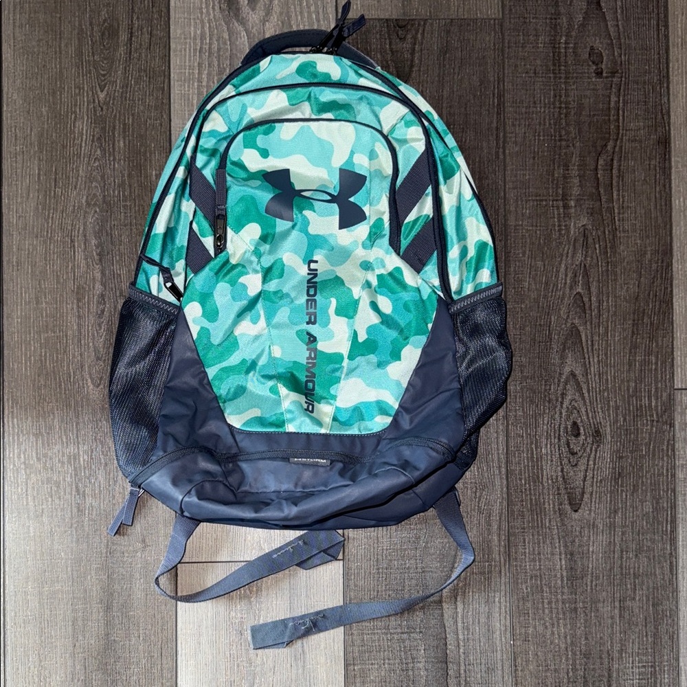 Unisex Under Armour Camo Backpack - Teal, Green, and Black